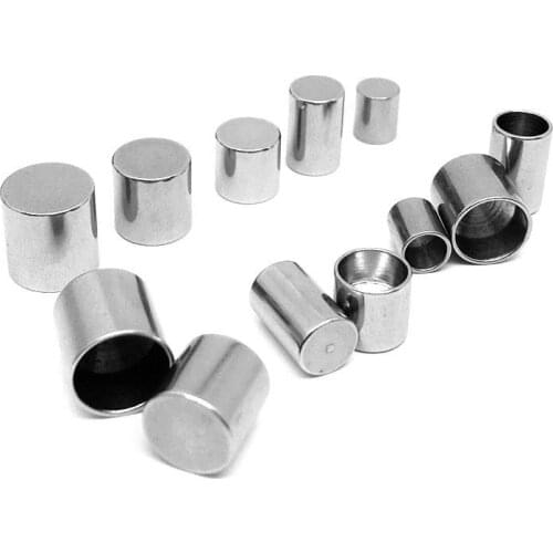 20Pcs/Lot 2/3/4/5mm Stainless Steel Cord End Caps For DIY Rope Leather Jewelry Making Accessories Thread Fastener Crimp