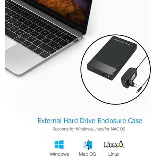 Portable External Hard Drive Enclosure Reader 3.2 2.5 Inch Hard Disk Case for SATA III HDD SSD Support UASP 10TB Max EU Plug