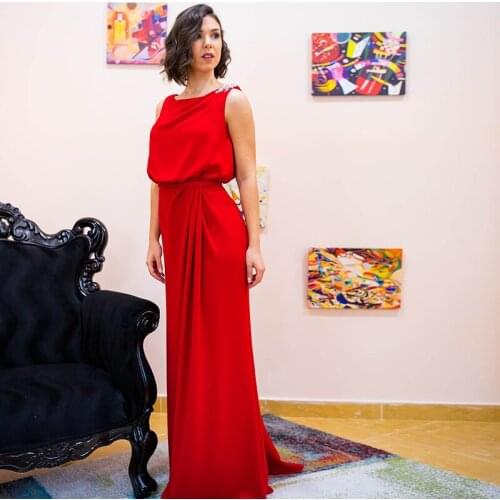 Lampades Womens Evening Chiffon Dresses