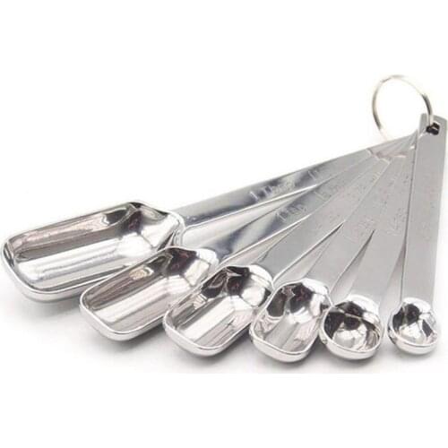 Kapmore 6Pcs/Set Stainless Steel Measuring Spoon Mini Tablespoon Scoop Kitchen Baking Spoon Kitchen Measuring Tools Accessories
