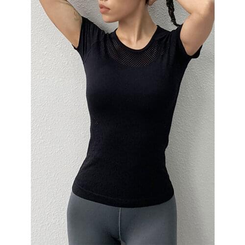 2020 New Yoga Sport Shirts Women Loose Gym Sportswear Fitness tight woman clothing Running shirt Quick Dry Yoga T-Shirts
