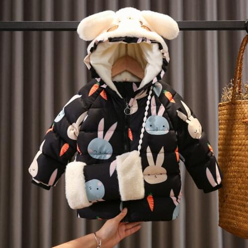 2020 New Winter Coat Girls Kids Thick Warm Hoodies Coats Comfortable Cute Baby Clothes Children Clothing