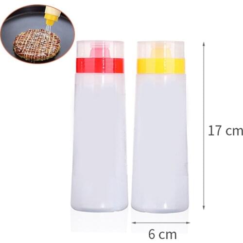 New Useful 300ml 4 Holes Squeeze Type Sauce Bottle Safe Resin For Ketchup Jam Mayonnaise Olive Oil Wholesale Drop Shipping