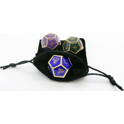 New Horoscope Dice Set 3 Pieces/set TRPG Horoscope Board Game Dice Set High Quality Zinc Alloy Material High Quality Dice