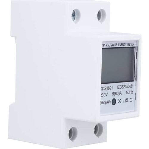 Single Phase Meter High Accuracy Large Screen Multifunction Non-Backlight DDS1891 2P Power Energy Meter