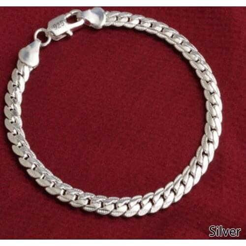 Wholesale 5 MM Full Sideways Bracelet for Women Men Jewelry Snake Chain Bracelet
