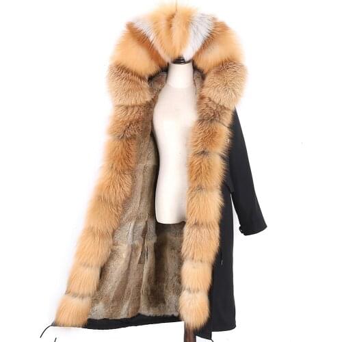Winter Women Parka Thick Real Rabbit Fur Liner Natural Raccoon Fur Collar Hooded 2020 New Waterproof Womens Coats and Jackets