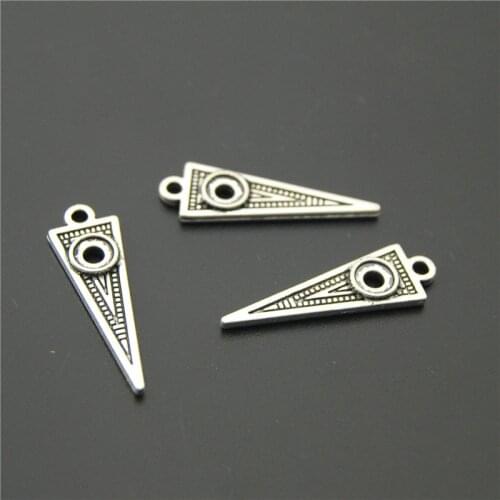 10pcs Silver Color Zinc Alloy triangle drop Charm Pendant Fits Bracelets Jewelry Making A2232