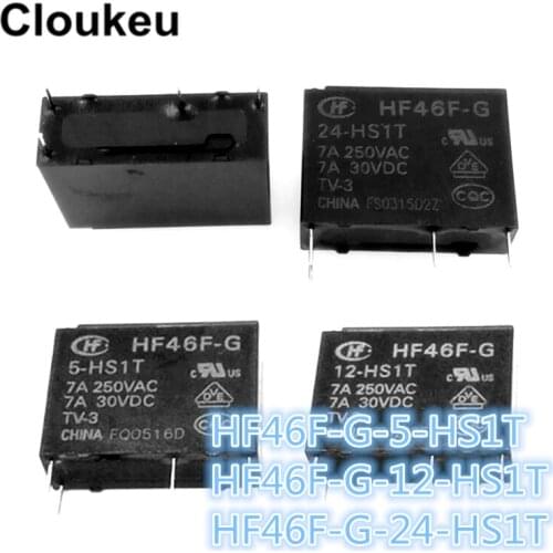 2Pcs Relay DIP4 HF46F-G- 5 12 24 -HS1T 5V 12V 24V 7A