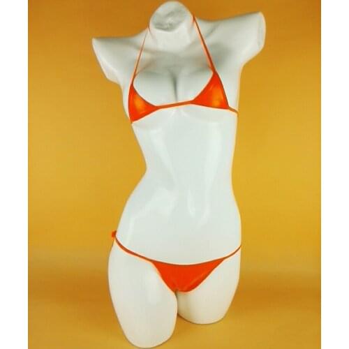 Sexy Red Women Latex Rubber Bra Briefs Underwear Suit Lingerie Sets