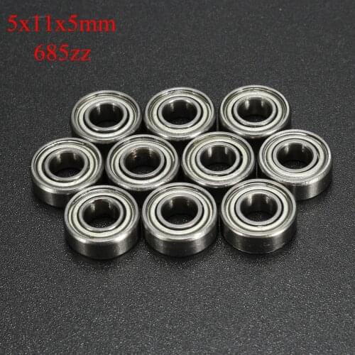 10pcs 685ZZ 5*11*5mm Ball Bearing Double Shielded Miniature High-carbon Steel Single Row Ball Bearing Hardware Ball Shafts