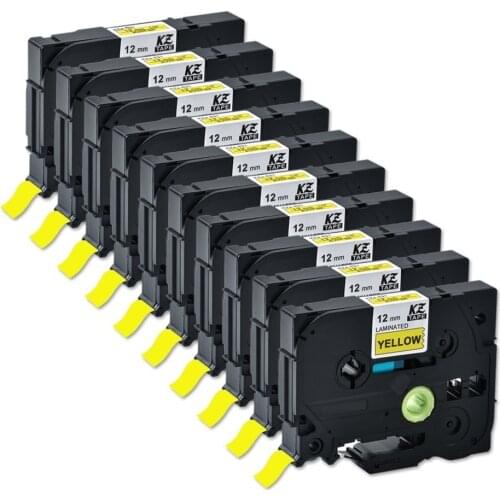 12mm Tze Tape Tze631 Compatible for Brother Label Printer Tze-631 Tze 631 P-touch Label Maker 12mm*8m Black on Yellow