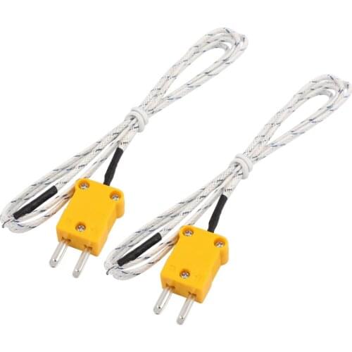 Uxcell 2pc 500C Hot K Type Thermocouple Temperature Sensor 1M 3.3Ft Long Wire Thermocouple Probe Measure Air and Gas Temperature