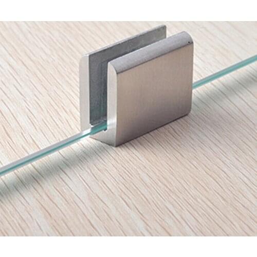 High Quality Stainless Steel Glass Clips Adjustable Wall Mounted Glass Shelf Clamp Bracket Glass Holder