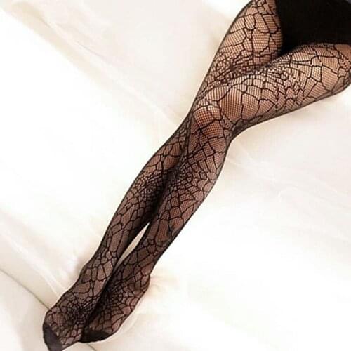Woman Tights Sexy Spider Fishnet Pantyhose Stockings Ladies Party Club Cosplay Thigh High Stockings Summer Slim Socks