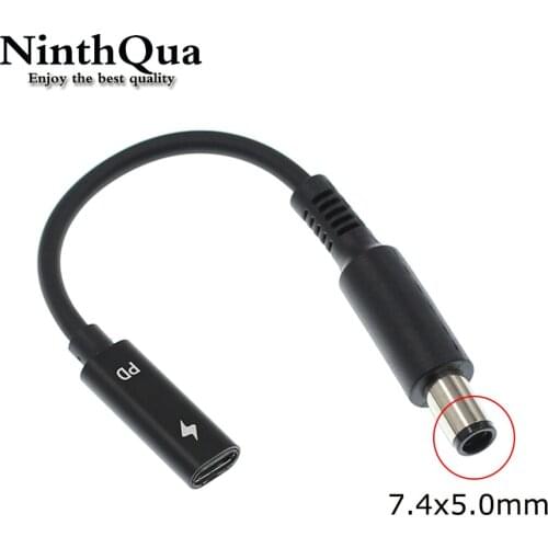 1PCS Short 15cm Type-C Female To 7.4x5.0mm Cable Cord For DELL XPS Notebook PD Adapter 7.4*5.0 Power Wire