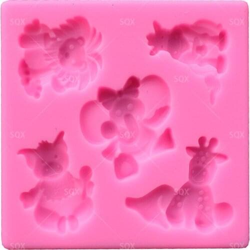 3D Cartoon Hippo Lion Candle Fondant Cake Baking Molds,Moule Silicone,Cake Decorating Tools Pastry Tools MR14