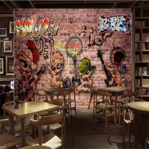 Milofi custom 3D wallpaper mural retro nostalgic baby music bar background wall living room bedroom decoration painting wallpape