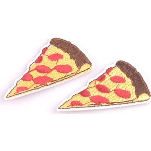 5pcs pizza pattern patches Iron On Patch Embroidered Applique Patch Clothes Stickers DIY Apparel Accessories 3.3x5.6cm cp1084