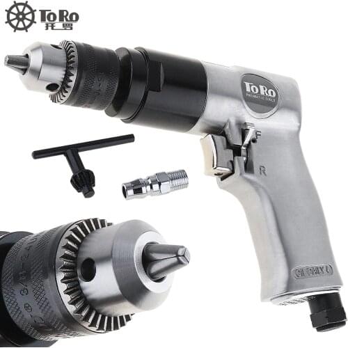 TORO 3/8" 1800rpm High-speed Cordless Pistol Type Pneumatic Gun Drill Reversible Air Drill Tools for Hole Drilling