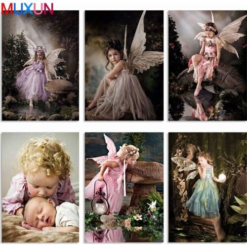 Muxun Diy Diamond Painting Princess Full Drill Square Diamond Embroidery Angel Picture Of Rhinestone Decor Home Handmake 8Ts05