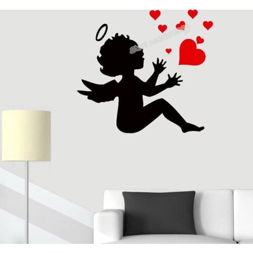 Angel and heart Wall Stickers Home Decor Baby Nursery Kids Bedroom Romantic Murals Soggiorno Adesivo da parete poster EA134