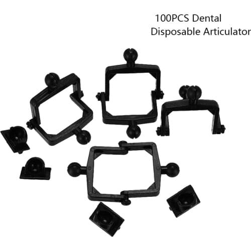 100pcs/Lot Disposable Dental Articulator Holder Plastic Mouth Bite Holder Dental Articulator Black Study Lab Tool