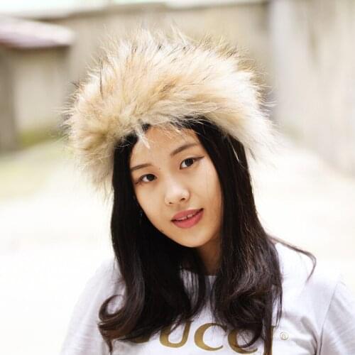 CX-E-06B Real Raccoon Fur Stretch Snood / Head Band Head Scarf~ DROP SHIPPING