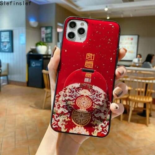 Lucky and Ruyi Makeup Mirror Chinese Style Epoxy phone case for Mate 40 Pro 30 P30 P40 Pro Honor 30 30S 20 pro Nova 7 7SE Cover