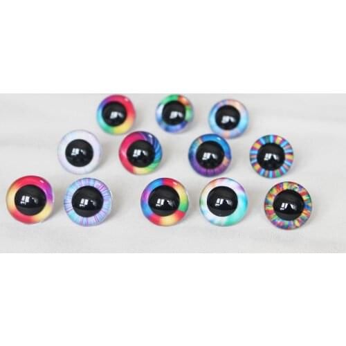 20PCS 22MM--50MM RAINBOW COLOR round toy safety eyes +washer for plush doll findings-size STYLE option--R12