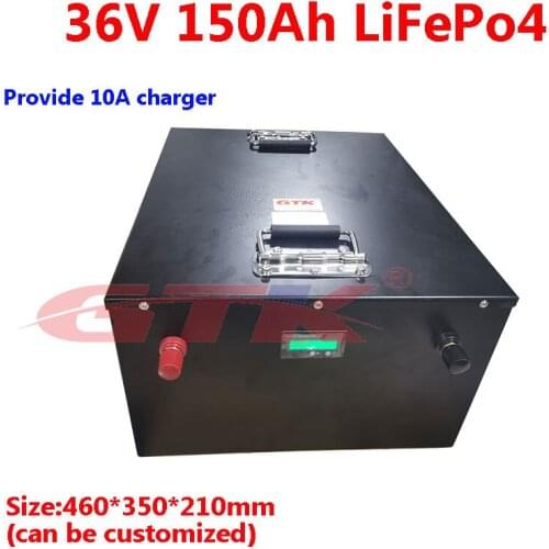 GTK 36V 150Ah LiFePo4 lithium battery pack for Rv yachts yachts sightseeing electric vehicle base station energy storage+charger