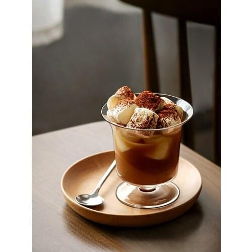 Creative Goblet Glass Restaurant Ice Cream Cup Household Dessert Cup Coffee Milkshake Ice Cream Cup
