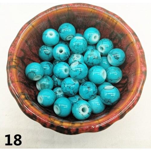 Wholesale 4/6/8/10mm Czech Glass Beads Round Charm Loose Spacer Beads Black Painted For Jewellery Making DIY Bracelet #18