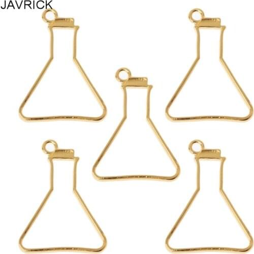 5Pcs Science Experiment Cup Blank Frame Pendant Open Bezel Setting Resin Jewelry