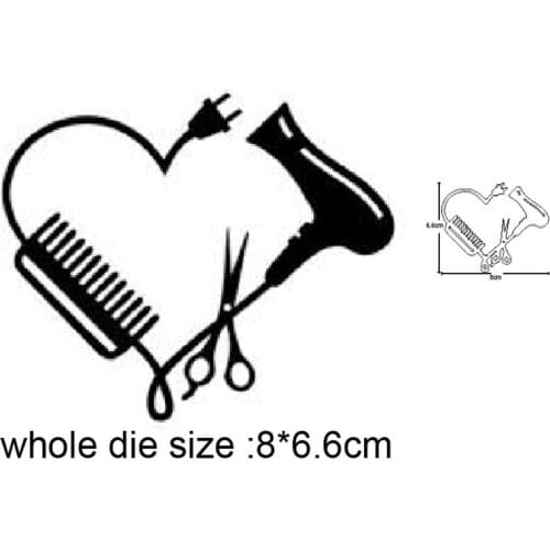 Metal Cutting Dies Hair Dryer Scissors Comb dies cuts DIY Scrapbooking dies Album Craft dies Handmade Card Punch Art Cutter Dies