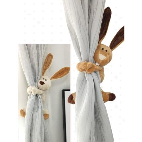 Cute Cartoon Rabbit Cable Tie Curtain Strap Creative Clip Magnet Doll Modern Simple Childrens Room Decoration Buckle