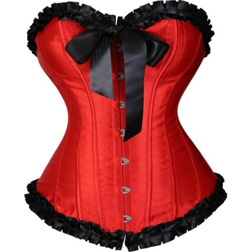Overbust Corsets Sexy Lace Up Plus Size Women Bustier Corset Dancer Showgirl Barlesque Corselet Tops Lingerie Body Shaping