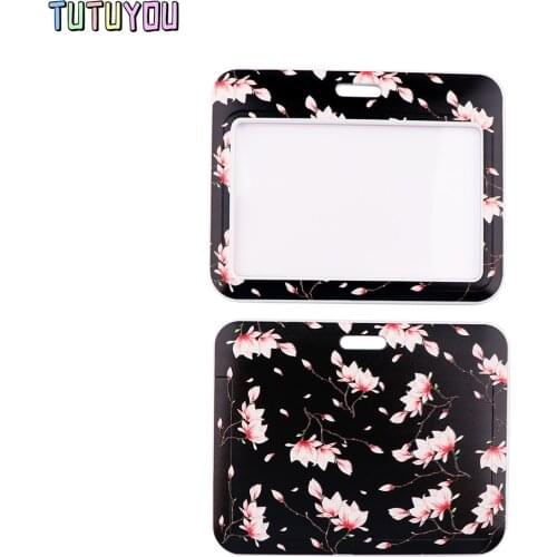 PC3119 Painting Art Sakura Neck Strap Lanyard For Keys ID Card Gym Mobile Phone Straps USB Badge Holder DIY Hang Rope