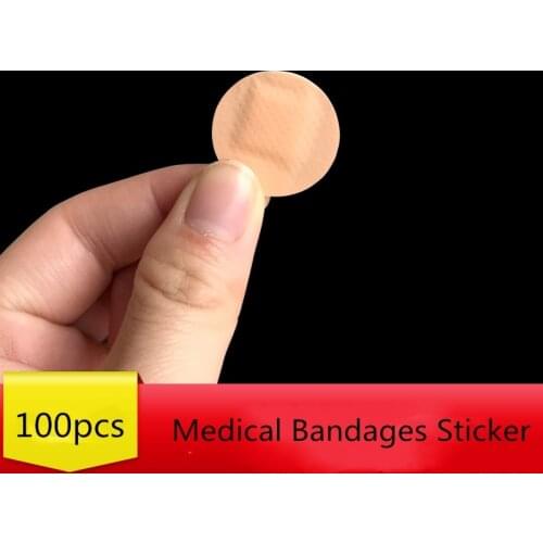 100Pcs 22*22mm Waterproof Wound Adhesive Band Aid Bandages Sticker First Aid Kit Supplies