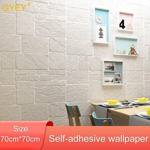 3D Wall Stickers Thick Sandstone Self-adhesive Wallpaper Brick Pattern Collision Living Room Wall Stickers Bedroom Net Red Room