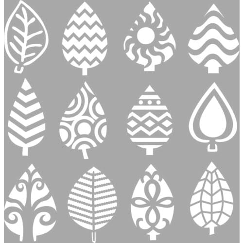 Patterned Leaves Motif Stencil Painting Template 30x30 cm, Walls, Tiles, furniture For Easy and Practical Pattern Application