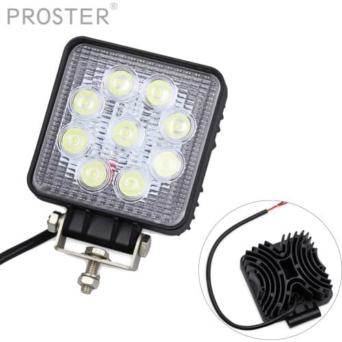 Proster 27W LED Spot Lamp Square Work Light 30 Degree Light Lamp For SUV ATV Jeep Off-road Truck