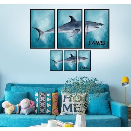 Creative Shark Wall Stickers Photo Frame Painting Wall Decor Kids Rooms Bedroom Living Room Home Decor DIY Vinyl Wallpaper