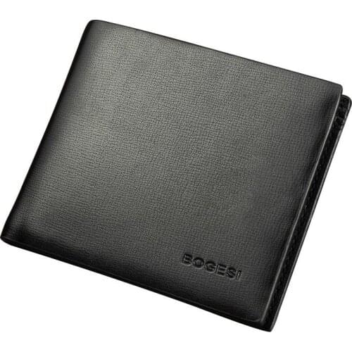 Bogesi Slim Card Holder Short Wallet Men Small PU Leather Purse Male Thin Money Bag Walet Mans wallet Portomonee