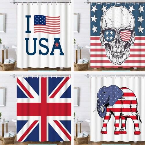 Novelty Bathroom Products!Union USA Flag Printed Waterproof Polyester Shower Curtain Bath Curtain