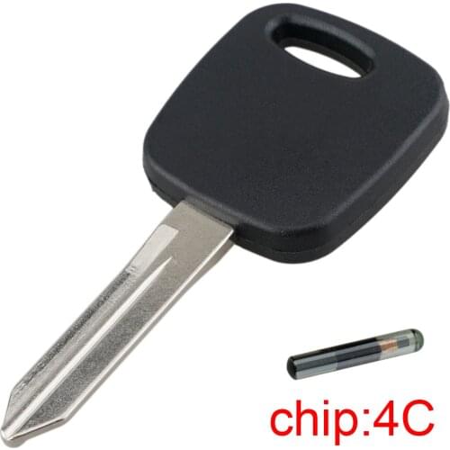 Uncut Blade Blank Car Key Ignition Shell Black Key Case Replacement with 4C Transponder Chip HO03-PT Fit for Ford Escape Focus