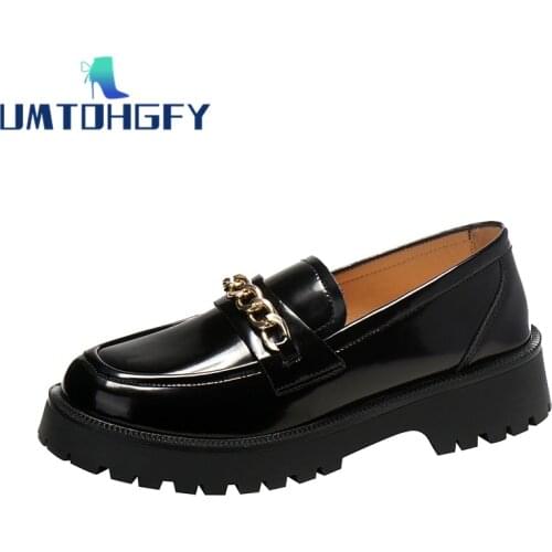 Ladys Spring Shoes Female British Japanese School Shoes Thick-soled College Casual Loafers Genuine Leather Fashion Shoes Girls