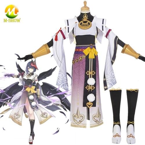 Game Genshin Impact Kujou Sara Cosplay Costume Sara Game Suit Women Dress for Halloween Carnival Party Custom Made