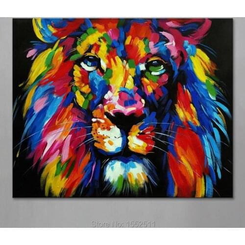 Animal Lion painting On Canvas acrylic Painting Wall Art pictures for living room home decor Pop art abstract Hand Painted decor