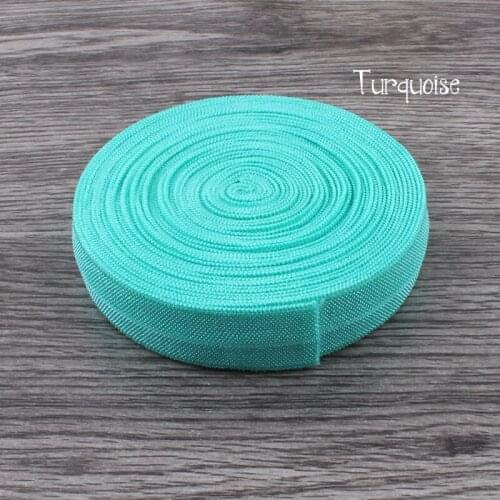 120Y OEM 5/8 Shiny Solid Highly-flexible Nylon Folded Over Elastic Webbing Ribbon Stretch FOE for Hair Tie/Hair Bows/Headbands